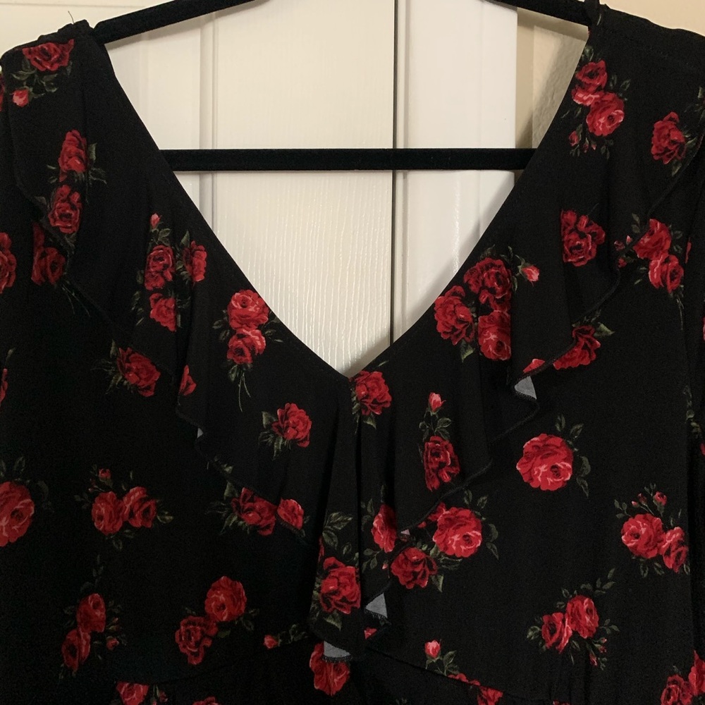 Torrid Long Sleeve Floral Print Dress